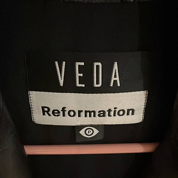 Reformation Veda Bowery Black Leather Jacket Blazer XS - Picture 7 of 8